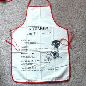 NWOT Bib Apron Aquarius Zodiac Stars Astrology Cooking Baking Kitchen Linens